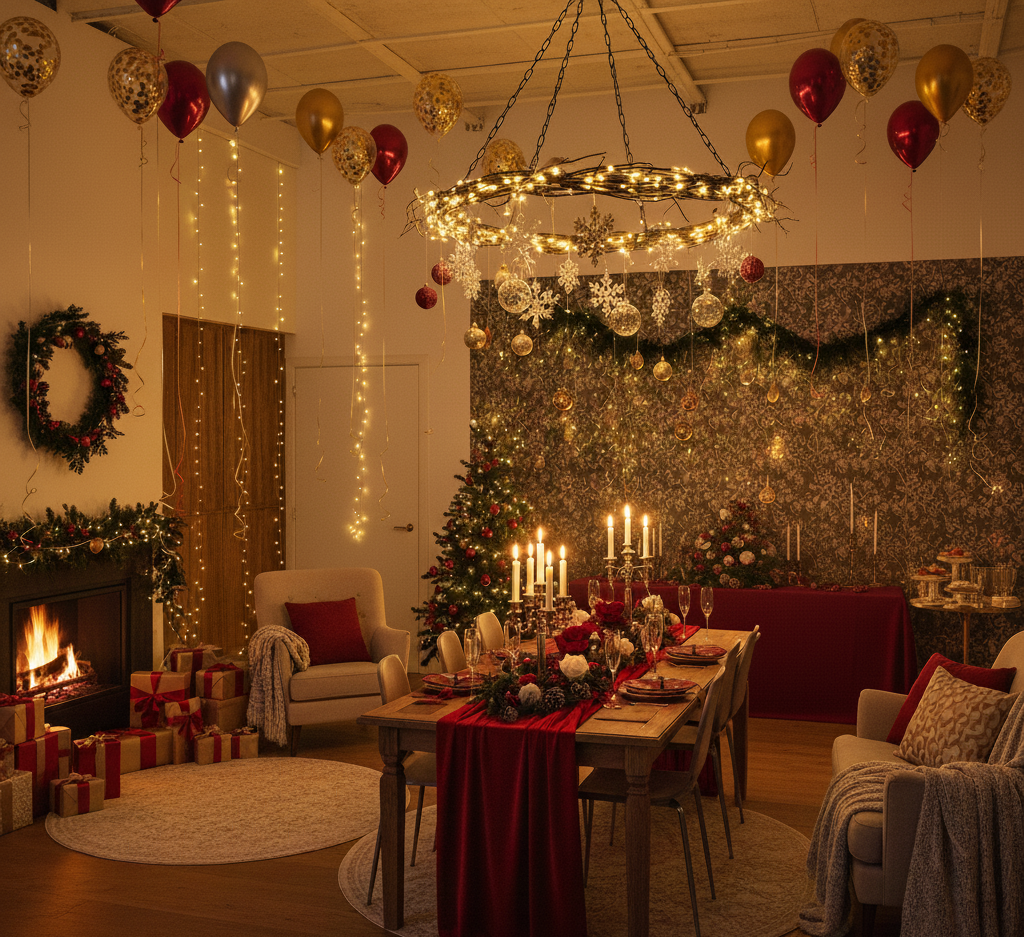 Festive party decoration setup